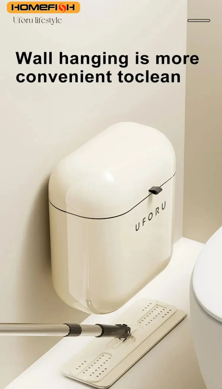 Wall-Mounted Large Capacity Waterproof Trash Can with Cover