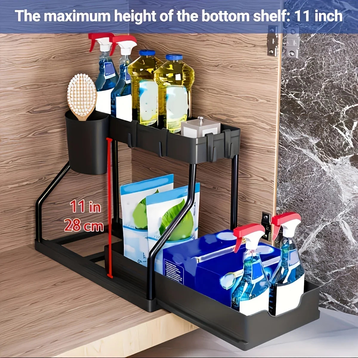 Under Sink 2-Tier Pull-Out Storage Organizer