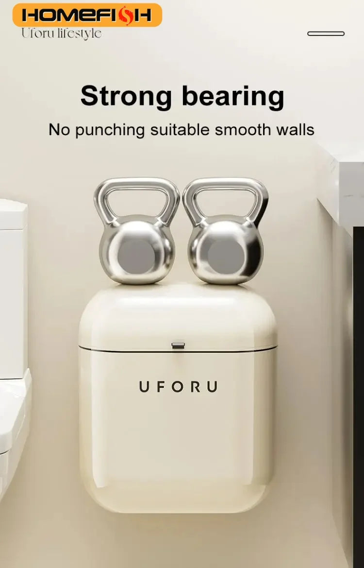Wall-Mounted Large Capacity Waterproof Trash Can with Cover