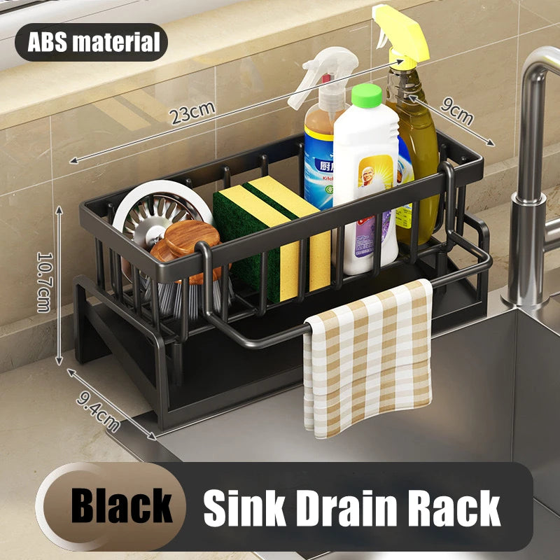 Kitchen Sink Drain Rack ABS Organizer Soap Sponge Holder