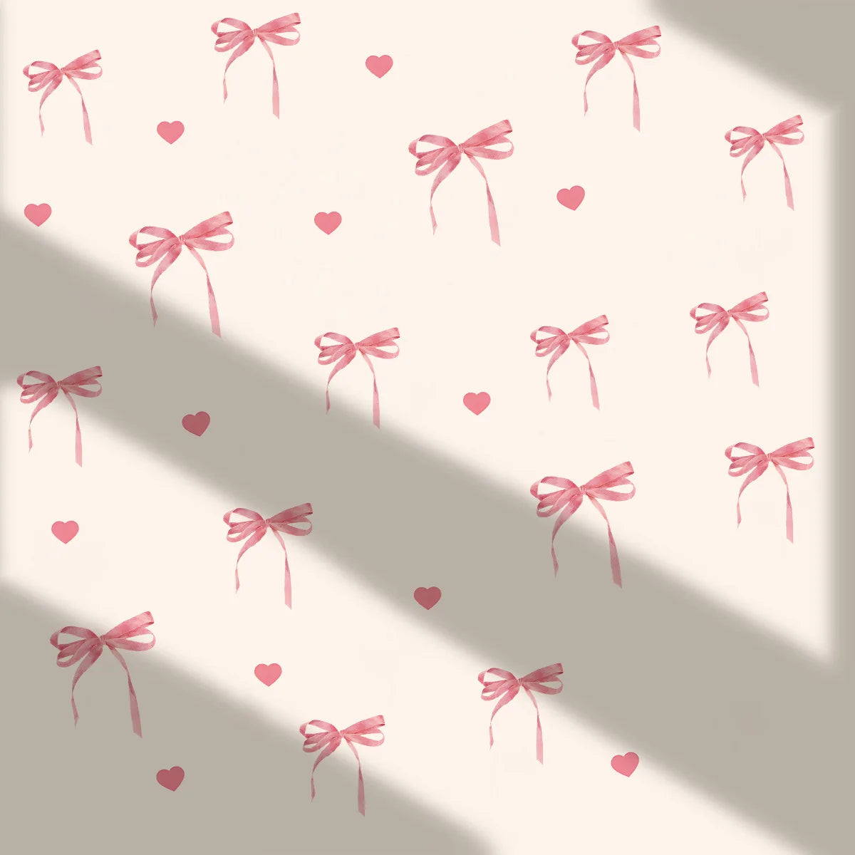 Pink Bow Wall Stickers Boho Heart DIY Decoration