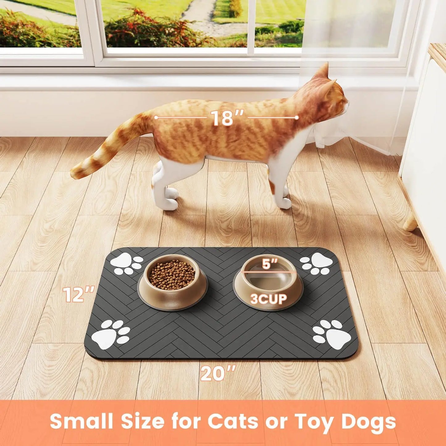 Pet Feeding Mat Absorbent Waterproof Quick Dry Dog Cat
