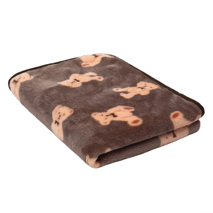 Pet Blanket Fluffy Soft Flannel Warm Dog Cat Mat