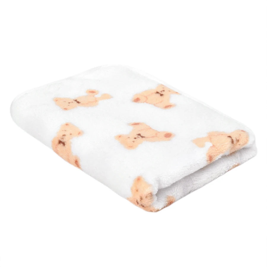 Pet Blanket Fluffy Soft Flannel Warm Dog Cat Mat