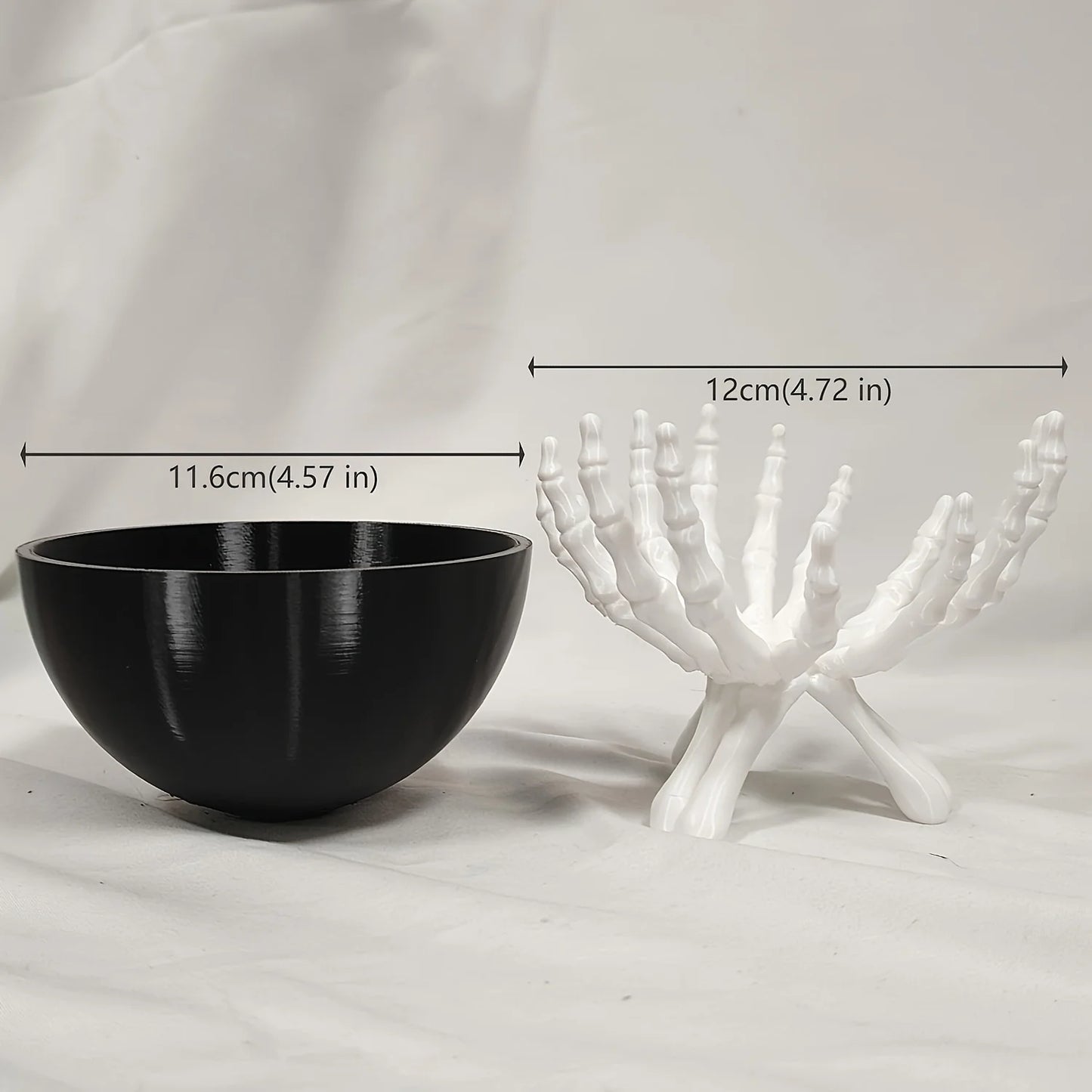 Halloween Candy Bowl Skeleton Hands Scary Organizer