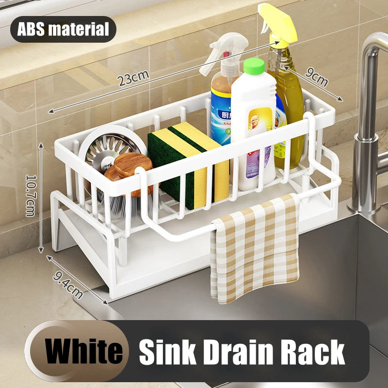 Kitchen Sink Drain Rack ABS Organizer Soap Sponge Holder