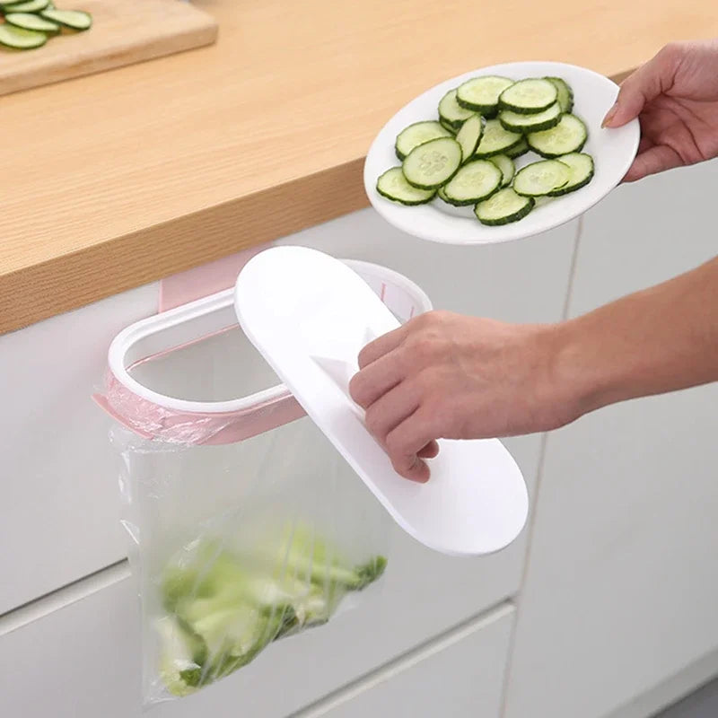 Wall-Mounted Rubbish Bag Holder No Punch Kitchen Rack
