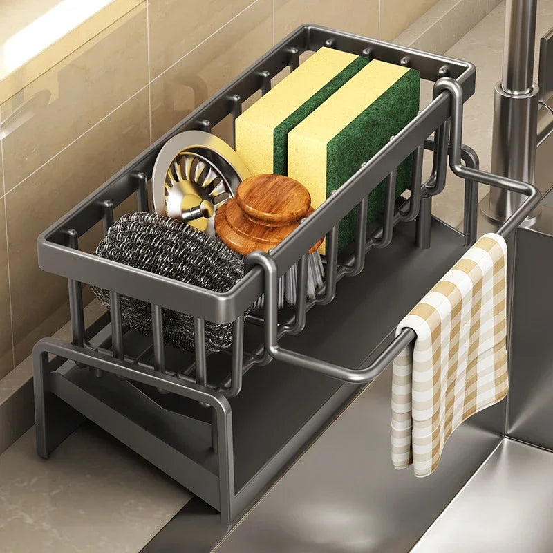 Kitchen Sink Drain Rack ABS Organizer Soap Sponge Holder