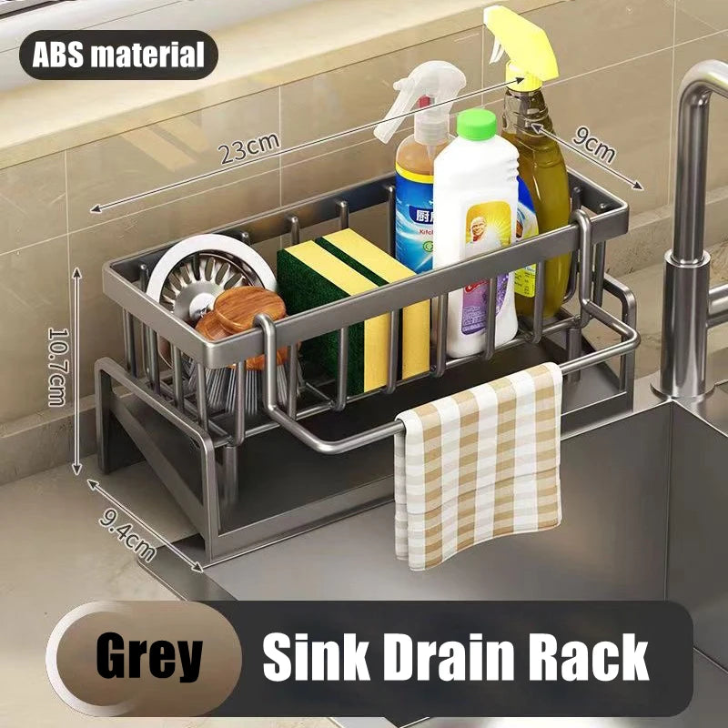 Kitchen Sink Drain Rack ABS Organizer Soap Sponge Holder