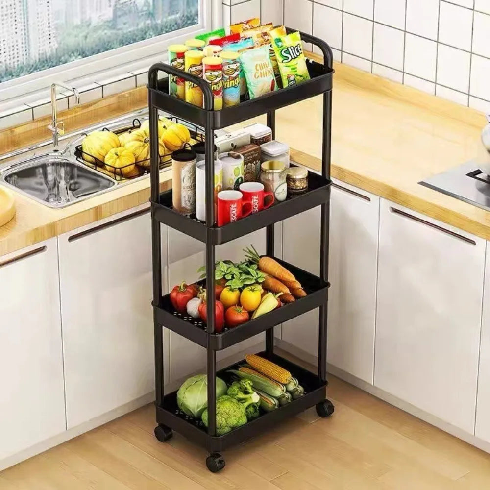 Trolley Storage Rack Multi-Layer Kitchen Bedroom Mobile