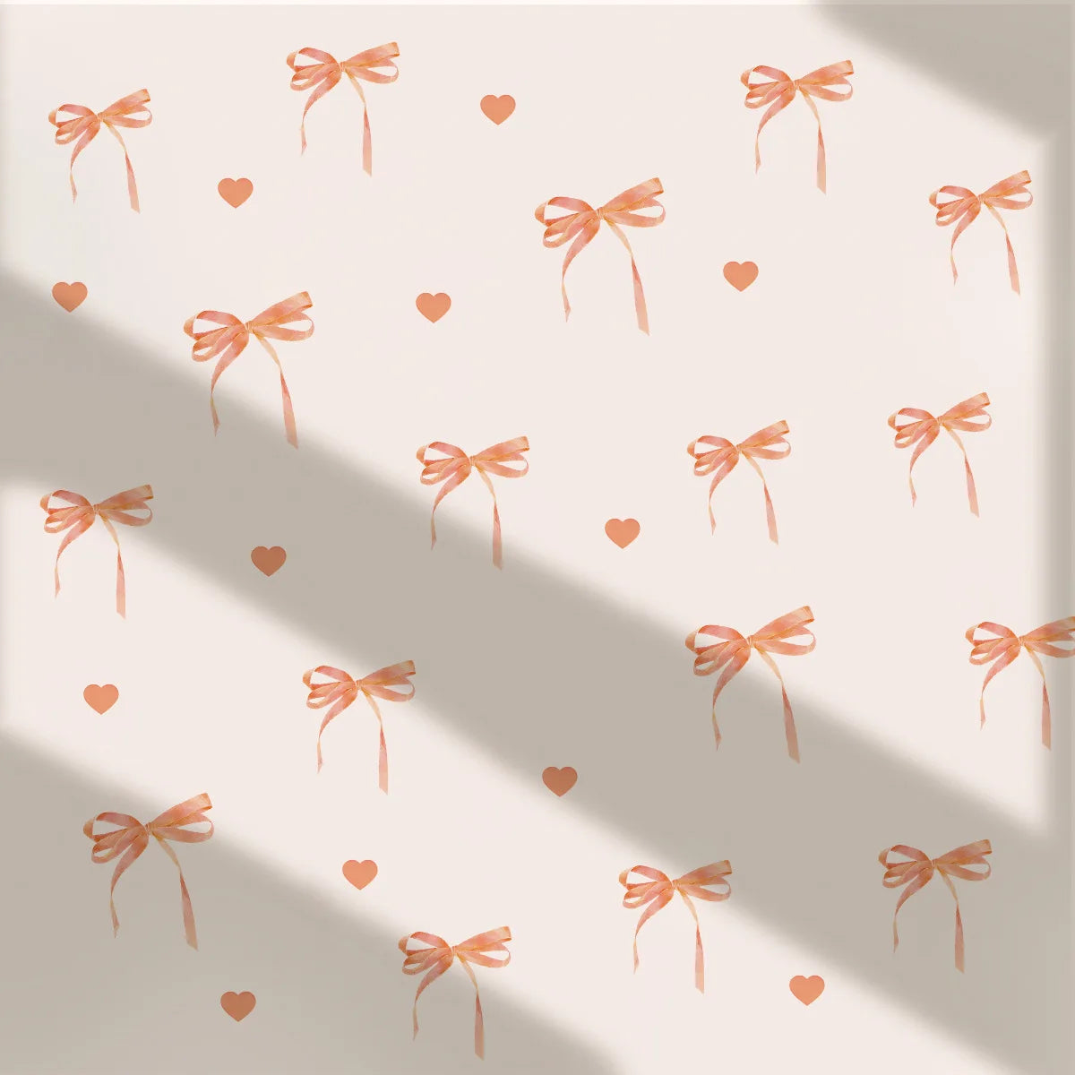 Pink Bow Wall Stickers Boho Heart DIY Decoration