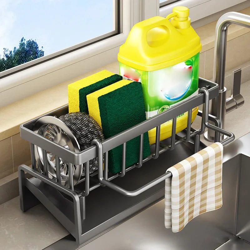 Kitchen Sink Drain Rack ABS Organizer Soap Sponge Holder