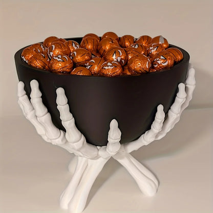 Halloween Candy Bowl Skeleton Hands Scary Organizer
