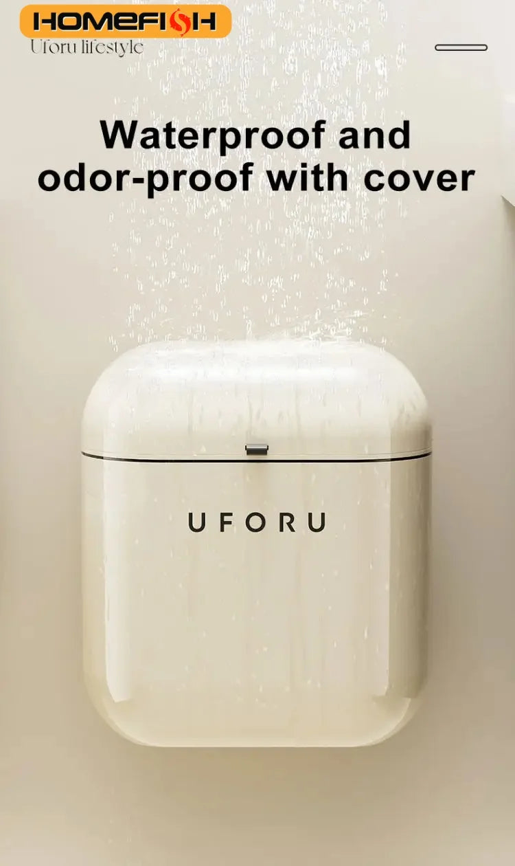 Wall-Mounted Large Capacity Waterproof Trash Can with Cover