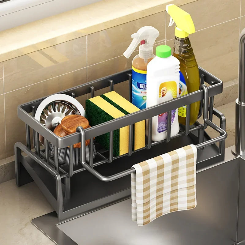 Kitchen Sink Drain Rack ABS Organizer Soap Sponge Holder