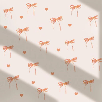 Pink Bow Wall Stickers Boho Heart DIY Decoration