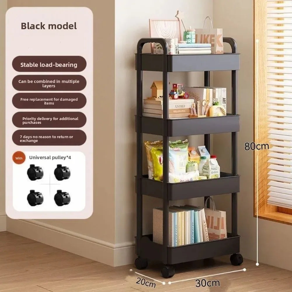 Trolley Storage Rack Multi-Layer Kitchen Bedroom Mobile
