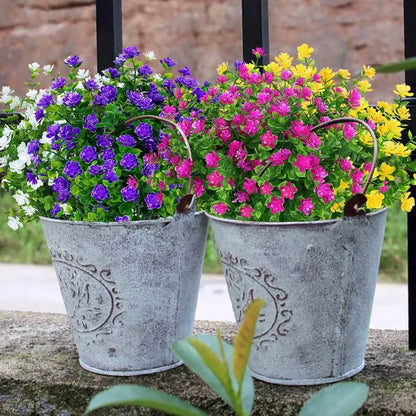 8/12/16PCS UV-Resistant Artificial Plants Fade-Proof Outdoor Decor