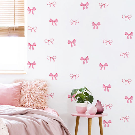 Pink Bow Wall Stickers Boho Heart DIY Decoration