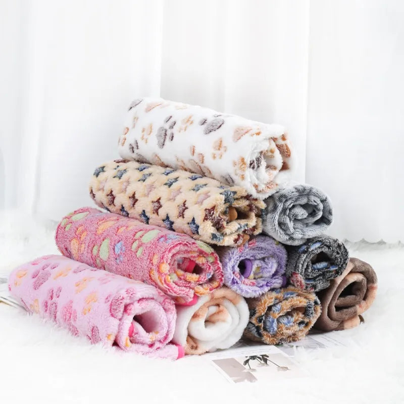 Pet Blanket Fluffy Soft Flannel Warm Dog Cat Mat