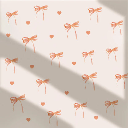 Pink Bow Wall Stickers Boho Heart DIY Decoration